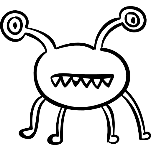 Halloween monster ball shape antennas icon