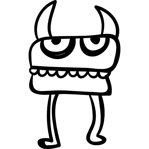 Halloween monster with horns character halloween eyes icon