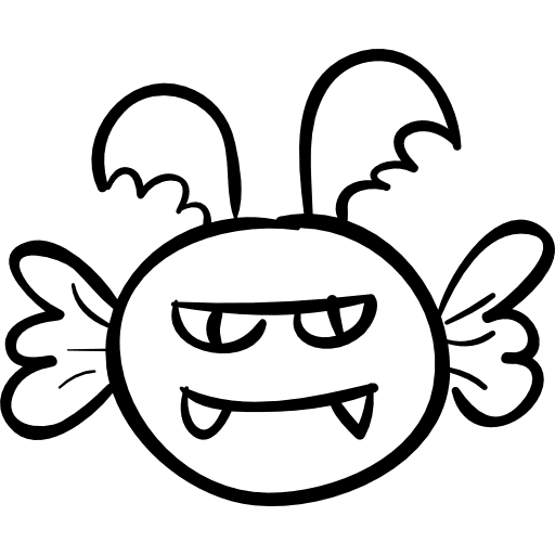 Halloween scary monster candy shape monster wings icon