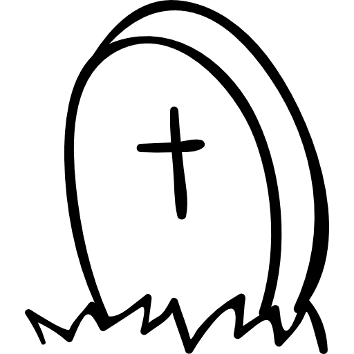 Tombstone with a cross tomb scary halloween icon