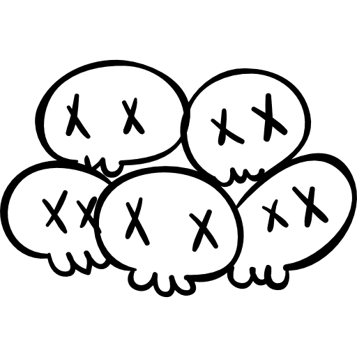 Halloween human heads skulls bones stack stack people heads icon