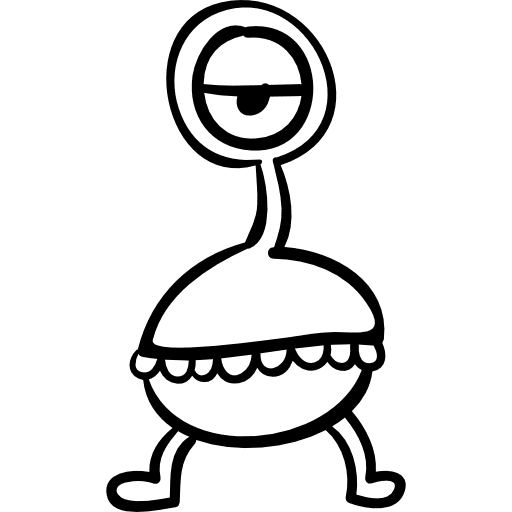 Halloween monster of one eye eye monster character icon