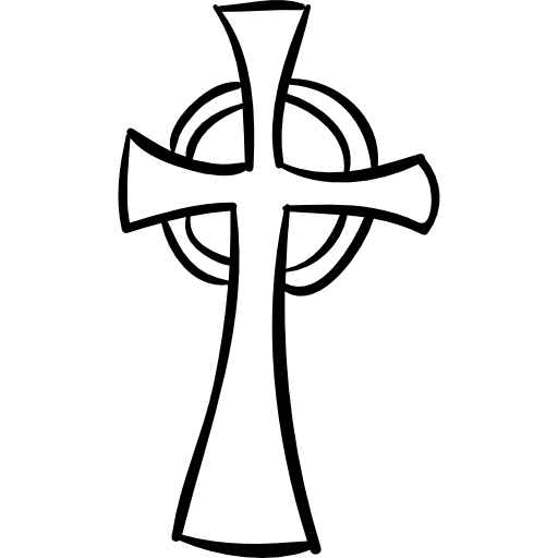 Religious halloween cross outlined religious cross icon