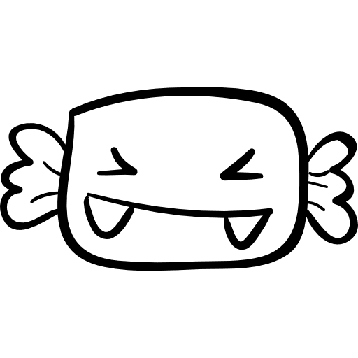 Alive halloween candy with fangs scary halloween bad icon