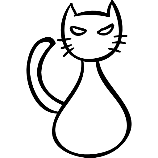 Cat outline outlined halloween feline icon