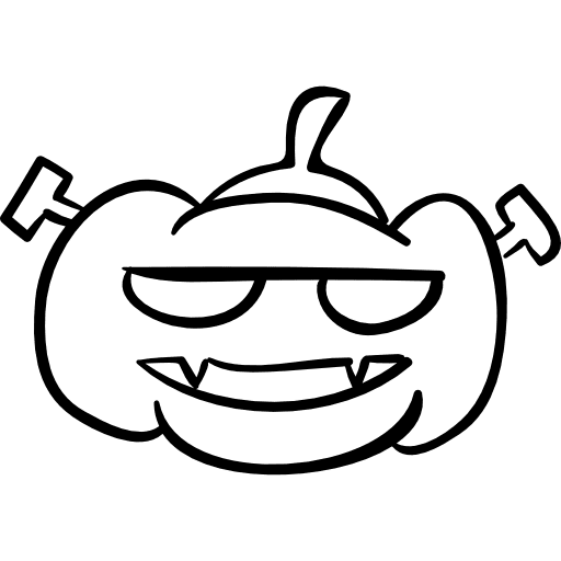 Halloween pumpkin head outline face scary halloween icon