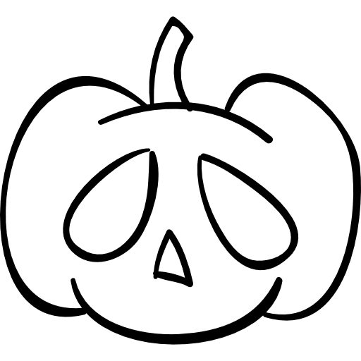 Halloween pumpkin head outline pumkin head scary icon