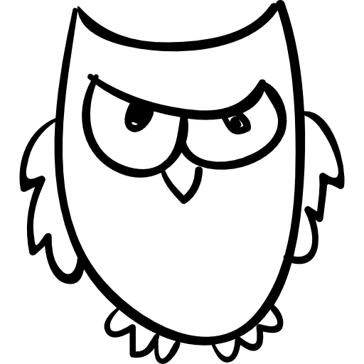 Owl outline animals halloween nocturnal icon