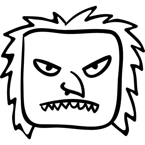 Scary face of halloween outlined head halloween icon