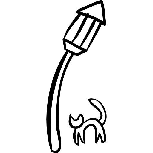 Cat and lamp cat pet hand drawn icon