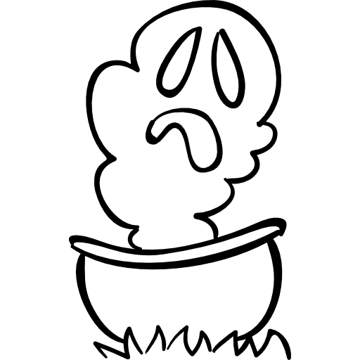 Halloween ghost outline scary head monster icon