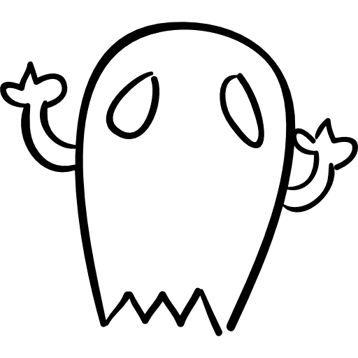 Halloween ghost outline shape halloween scary icon