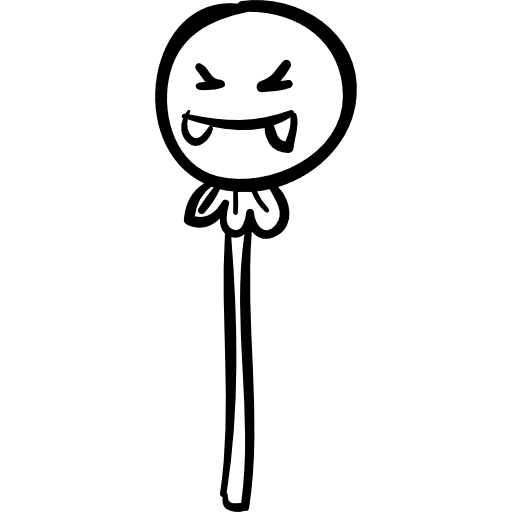 Halloween lollipop with a face with fangs fangs lollipop scary icon