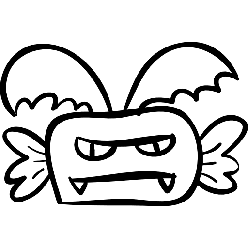 Halloween monster candy with horns and wings halloween monster candy icon