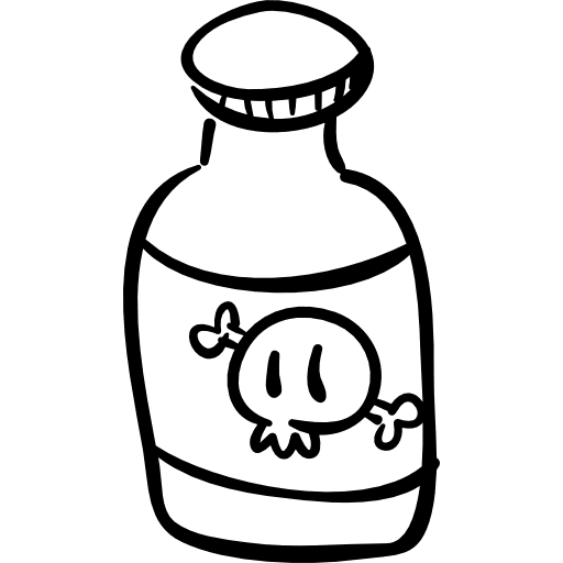 Poison bottle of halloween skull outline halloween icon