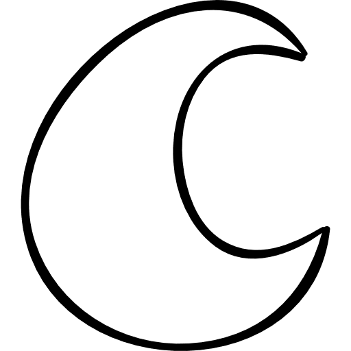 Crescent moon hand drawn outlined shape hand drawn halloween shape icon