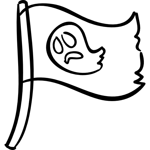 Ghost flag of halloween outline outline phantom ghost icon