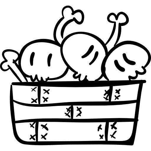 Halloween drawer full of bones and skulls stack skulls bow stack icon