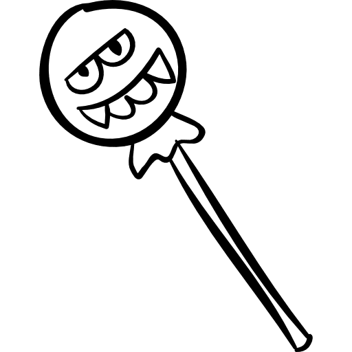 Halloween popsicle stick monster scary stick lollipop icon
