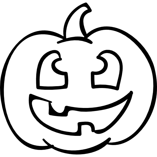 Halloween pumpkin head outlined smile scary pumpkin vegetable icon