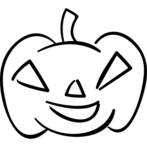 Halloween pumpkin outline head face outline icon