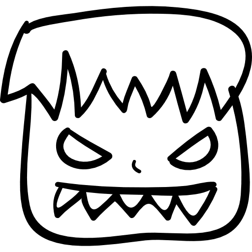 Halloween ugly monster face head shape face icon