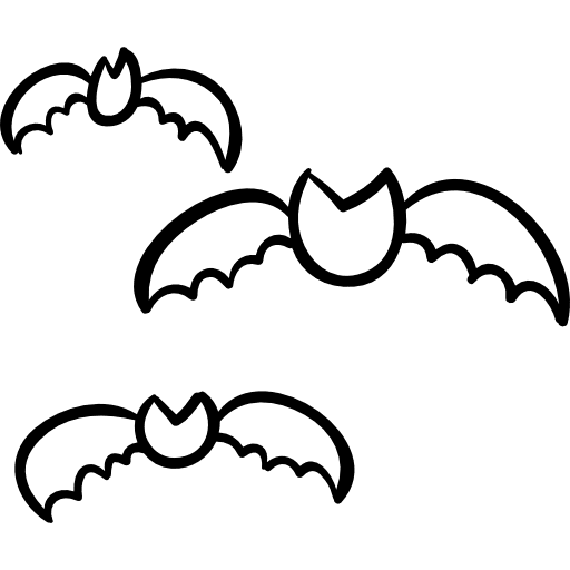 Bats group outline outline bats outlined icon
