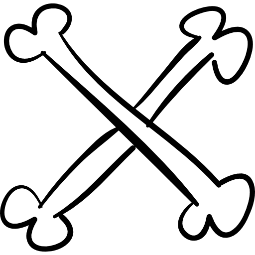 Cross of bones outline halloween bones outline icon