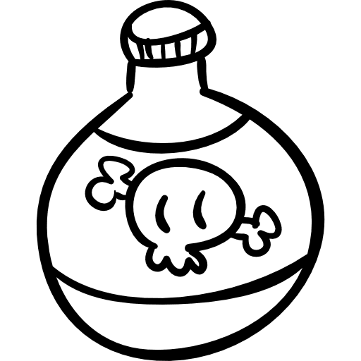 Lethal poison bottle halloween skull outlined icon