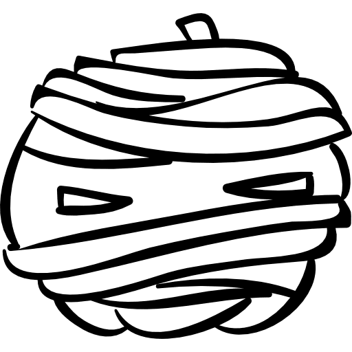 Halloween bandaged pumpkin head outline bandaged head outline icon