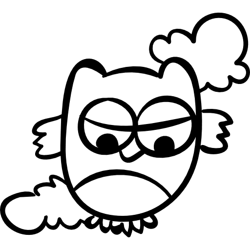 Owl and clouds night bird clouds icon