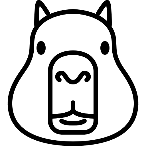 Capybara head animals zoo wildlife icon