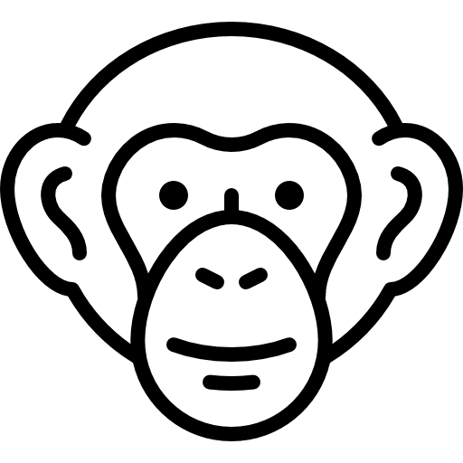 Chimpanzee head wildlife mammal animal icon