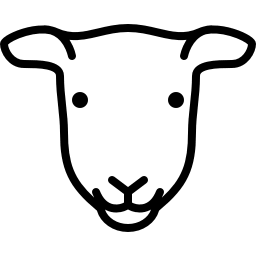 Female sheep head mammal animals farm icon