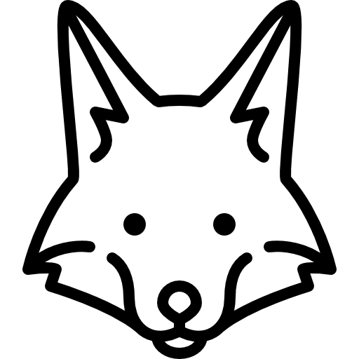 Fox head wildlife mammal wild icon