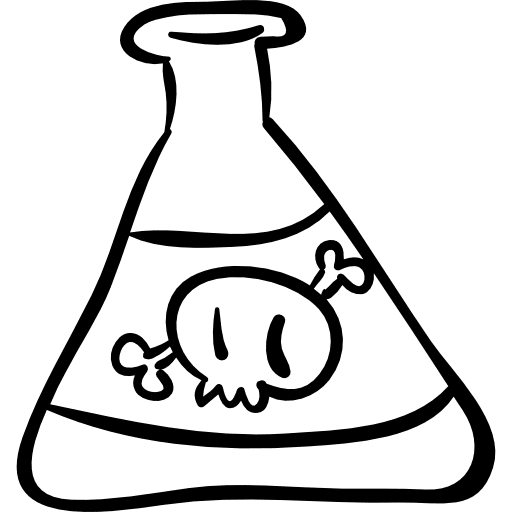 Halloween lethal poison bottle outlined outline bottle icon