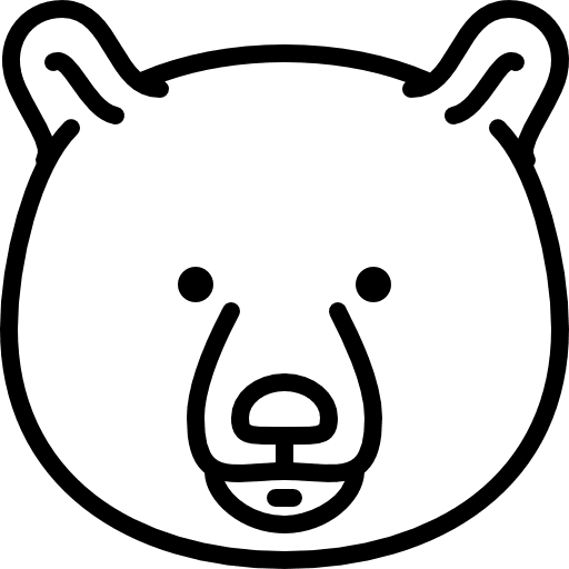 Bear head animal circus zoo icon