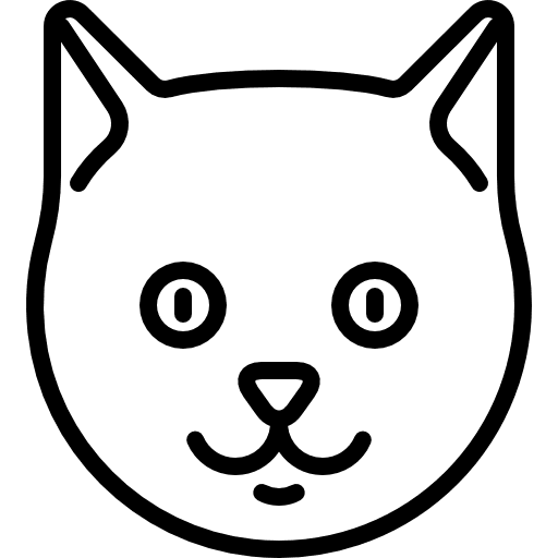 Cat head pet feline mammal icon