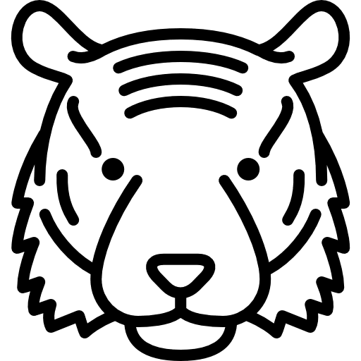 Tiger head asia zoo wildlife icon