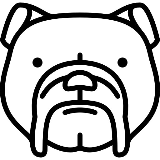 Bulldog head dog nose pet mammal icon