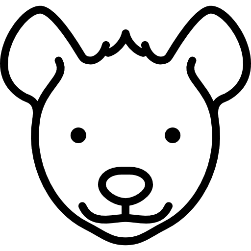 Hyena head animal mammal animals icon