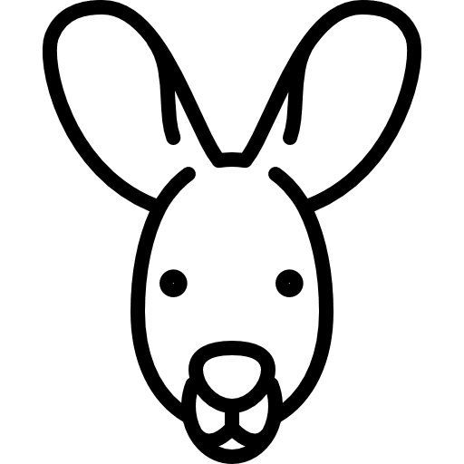 Kangaroo head wildlife zoo australia icon