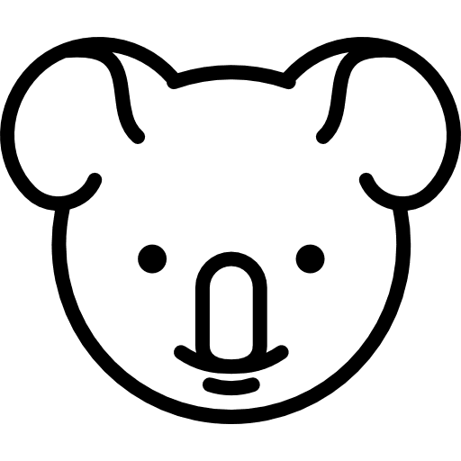 Koala head zoo wildlife animals icon