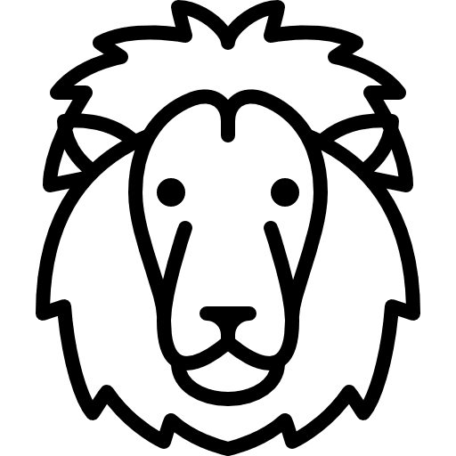 Lion head africa mammal animals icon