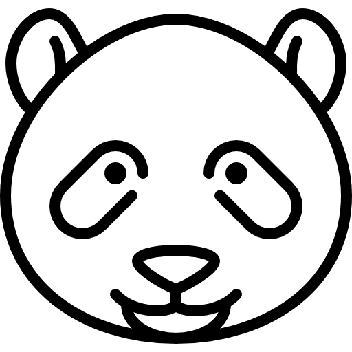 Panda bear head zoo wild mammal icon