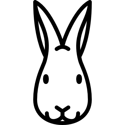 Rabbit head wild animals mammal icon