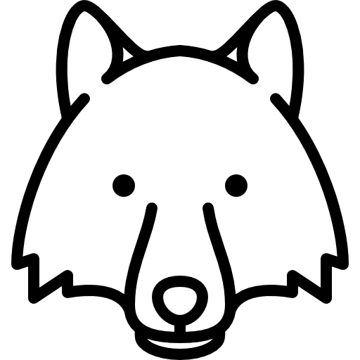 Wolf head zoo wildlife animal icon