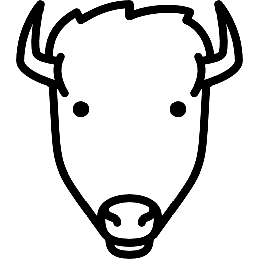 Bison head animals wild animal icon