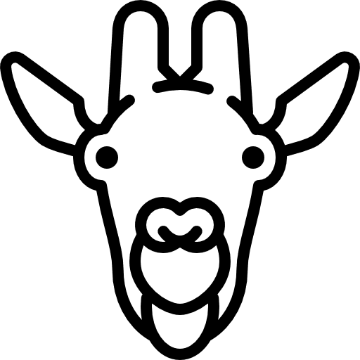 Giraffe head wildlife mammal zoo icon