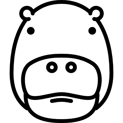 Hippopotamus head wild animals mammal icon